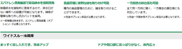 ホシザキ業務用冷蔵庫商品説明