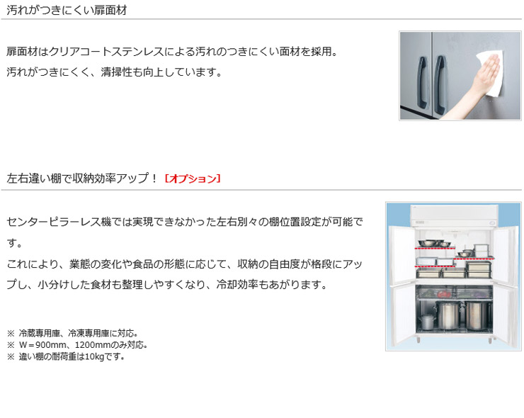 冷凍冷蔵庫 フクシマガリレイ 内装ステンレス鋼板 幅1200×奥行650×高1950mm GRN-121PMD メーカー直送 - 2